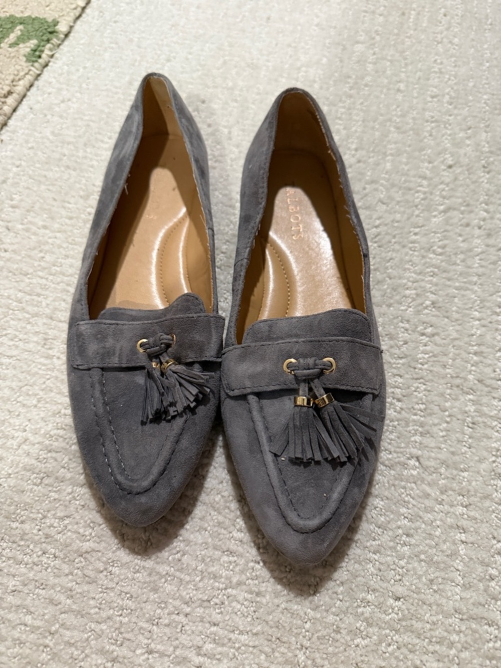 Talbots Women's Suede Tassel Loafers - Gray
